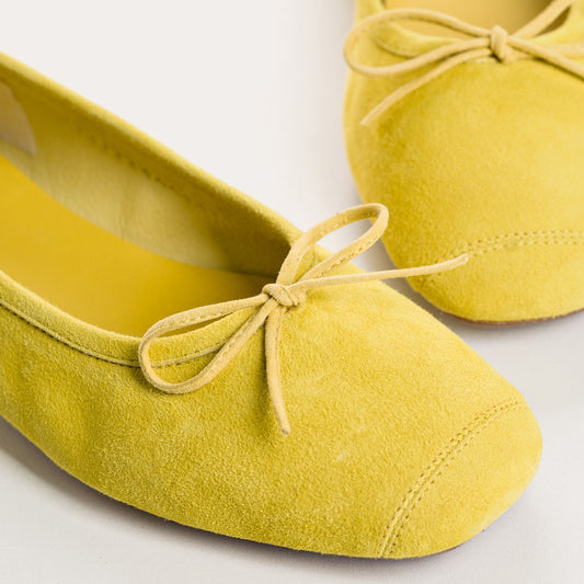 Reqins Ballerinas Harmony Suede Leather - Yellow