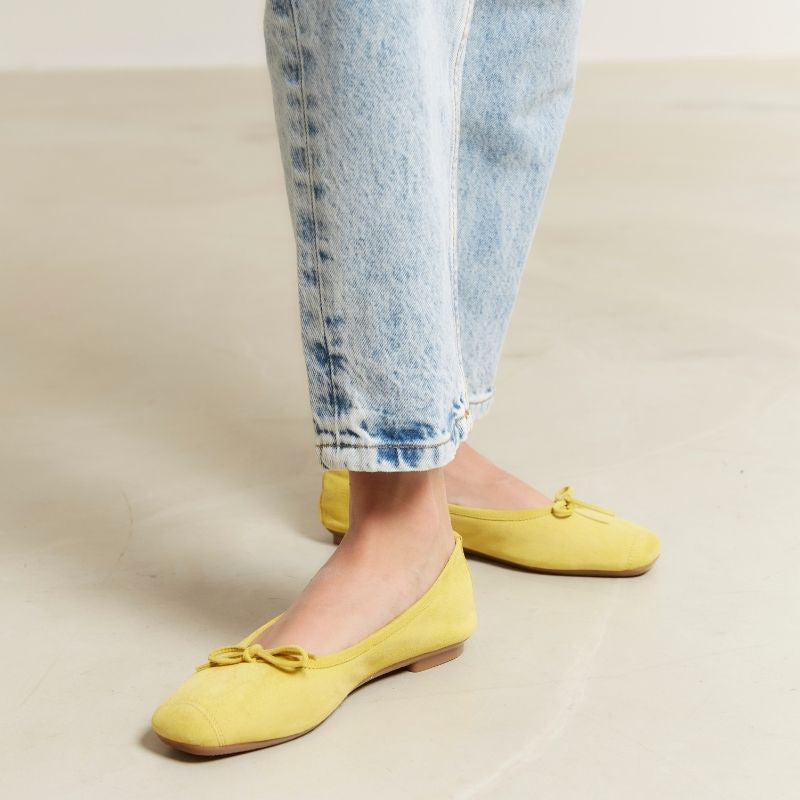 Reqins Ballerinas Harmony Suede Leather - Yellow