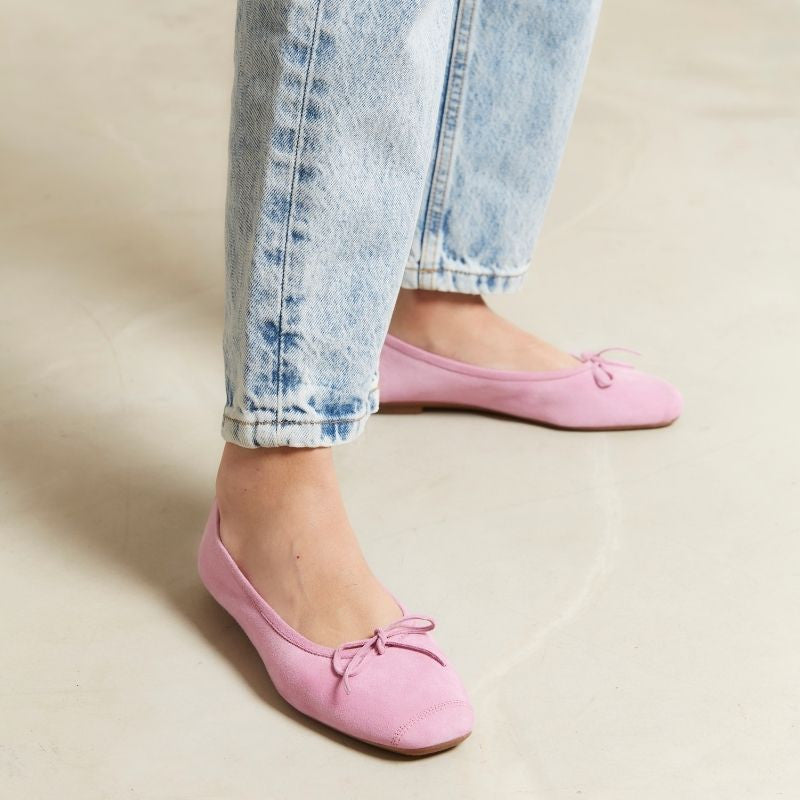 Reqins Ballerinas Harmony Suede Leather - Pink