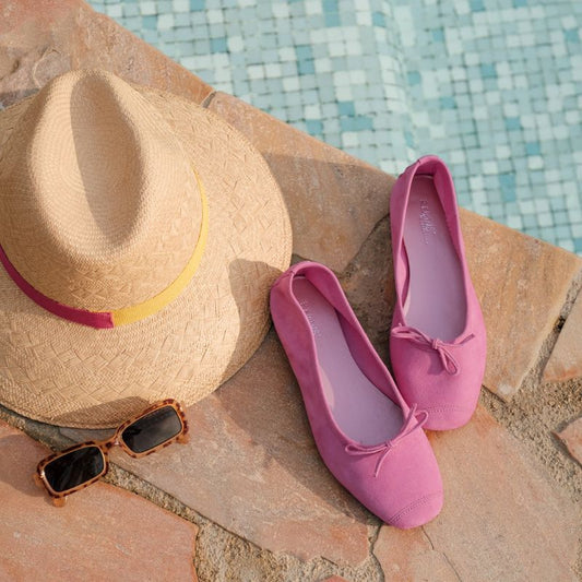 Reqins Ballerinas Harmony Suede Leather - Pink