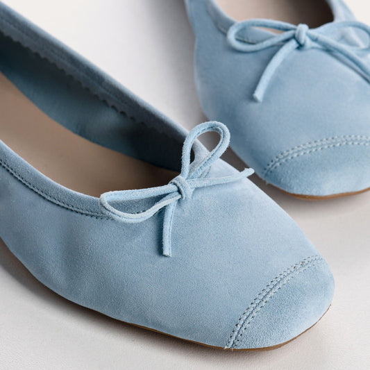 Reqins Ballerinas Harmony Suede Leather - Blue Jean