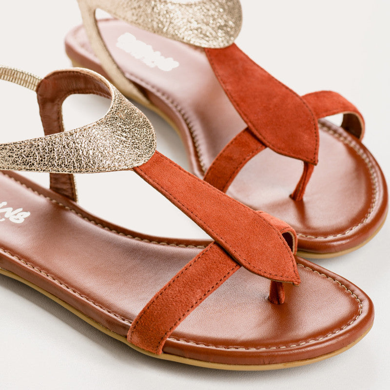 Reqins Bernie Velvet Leather Sandals / Metal