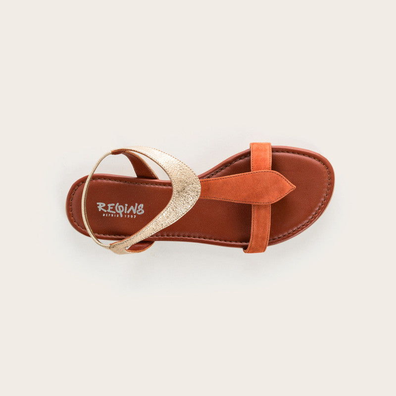 Reqins Bernie Velvet Leather Sandals / Metal