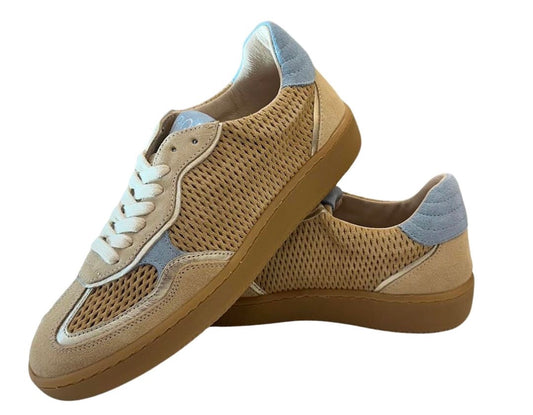 Reqins Athena Mix Cuir Suede Perforated Beige/Blue