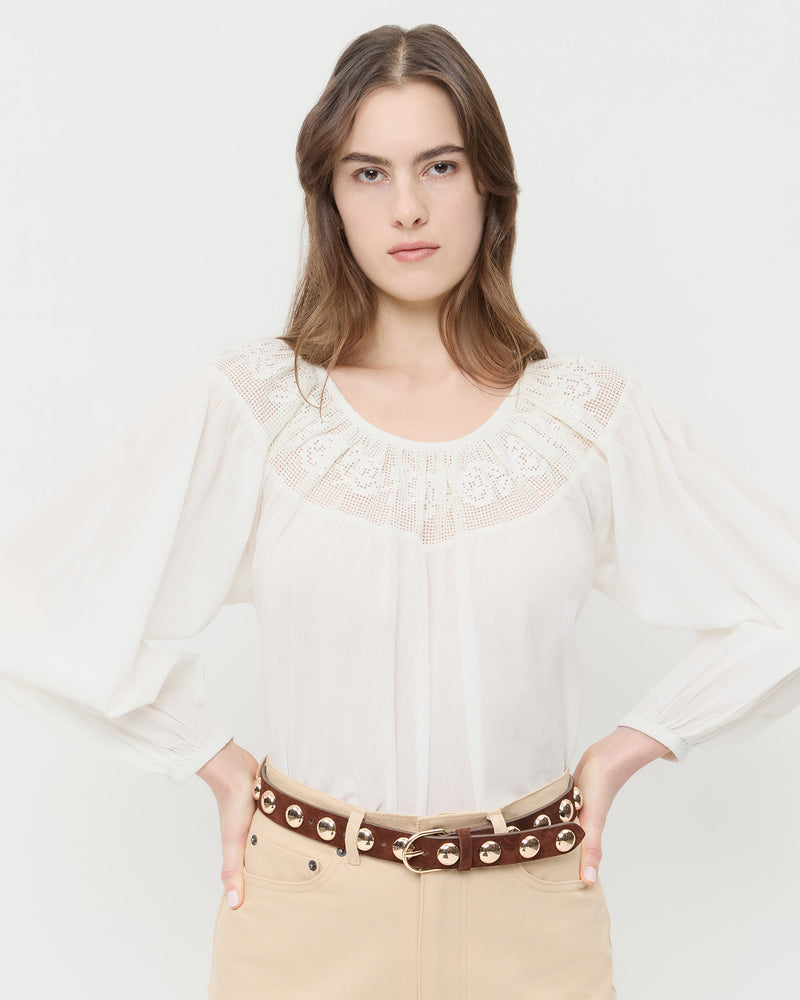 Loeffler Randall Issa Espresso/Champagne Studded Belt