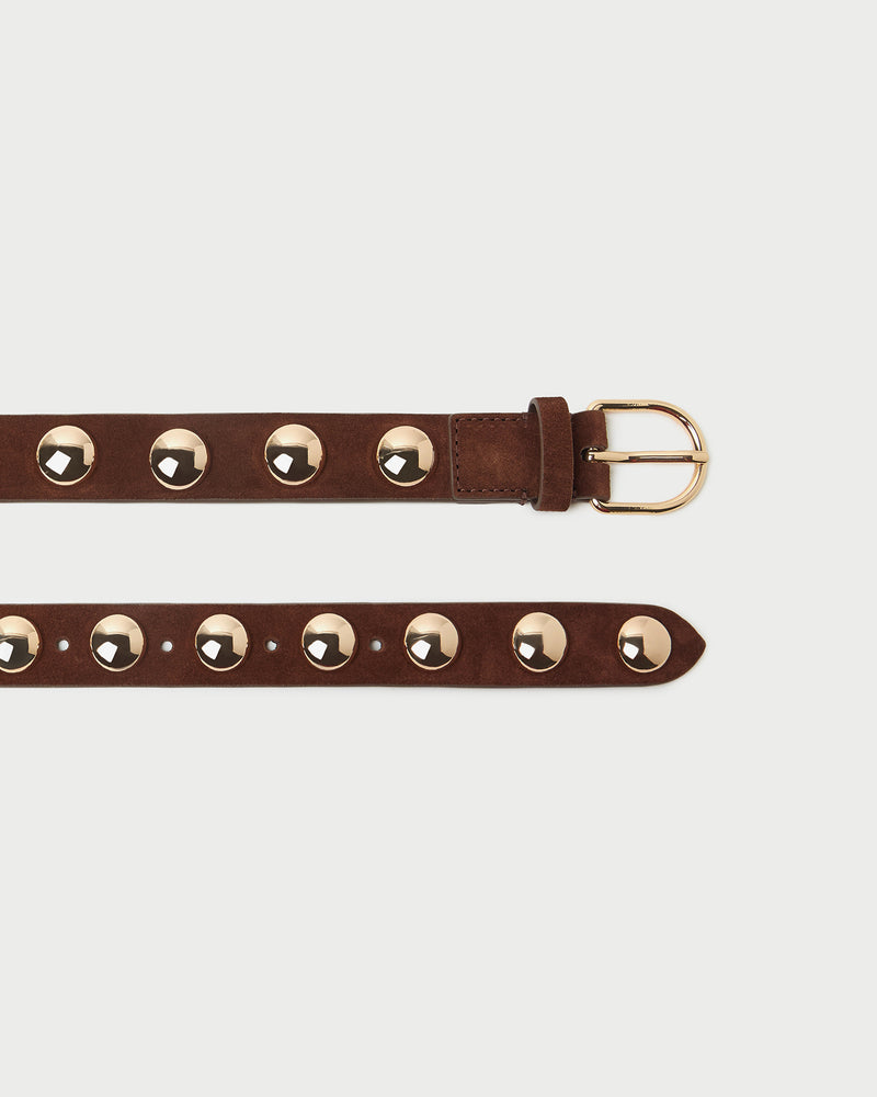 Loeffler Randall Issa Espresso/Champagne Studded Belt
