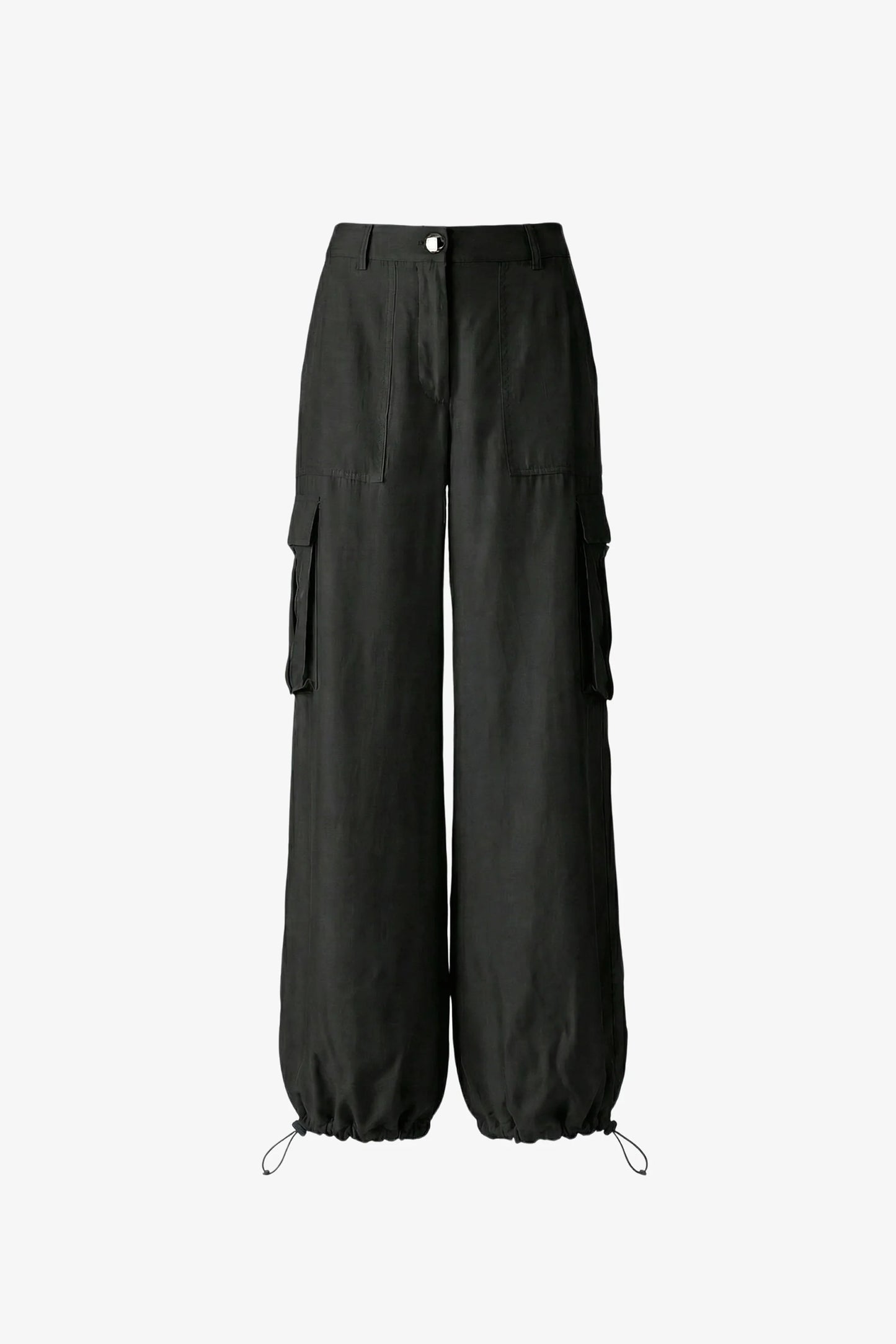 Toccin James Mid Rise Wide Leg Cargo Pant, Black