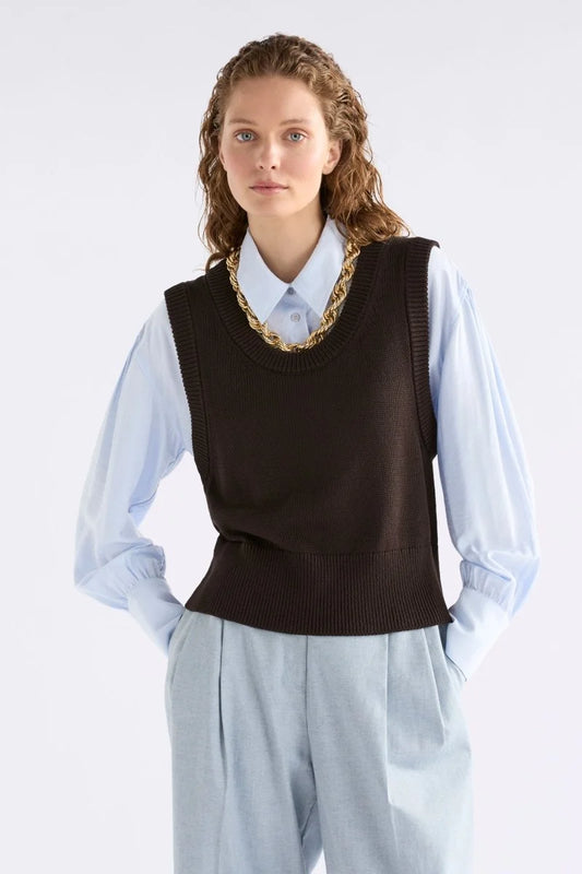 Elk Lunel Knit Vest, Black