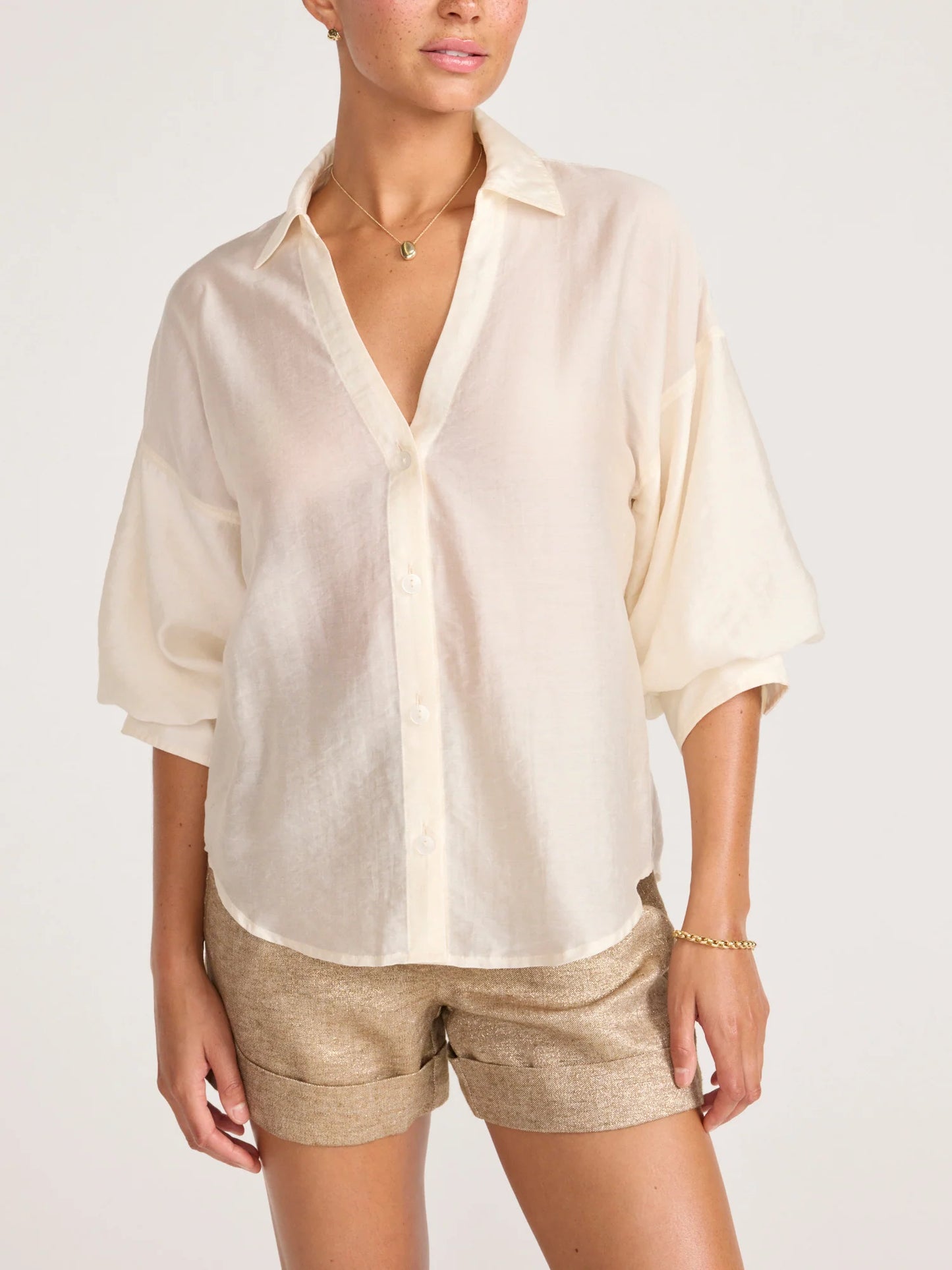 Brochu Walker Kate Voile Shirt Creme