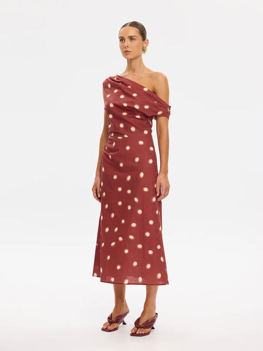 KIVARI Saro Midi Dress, Brick