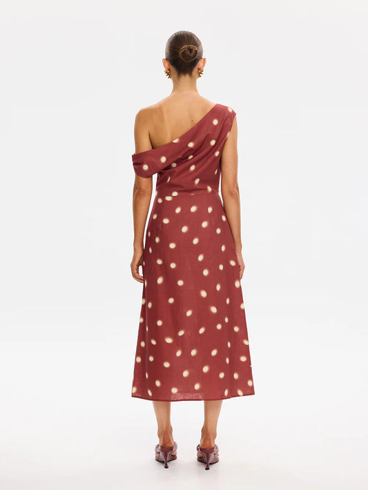 KIVARI Saro Midi Dress, Brick