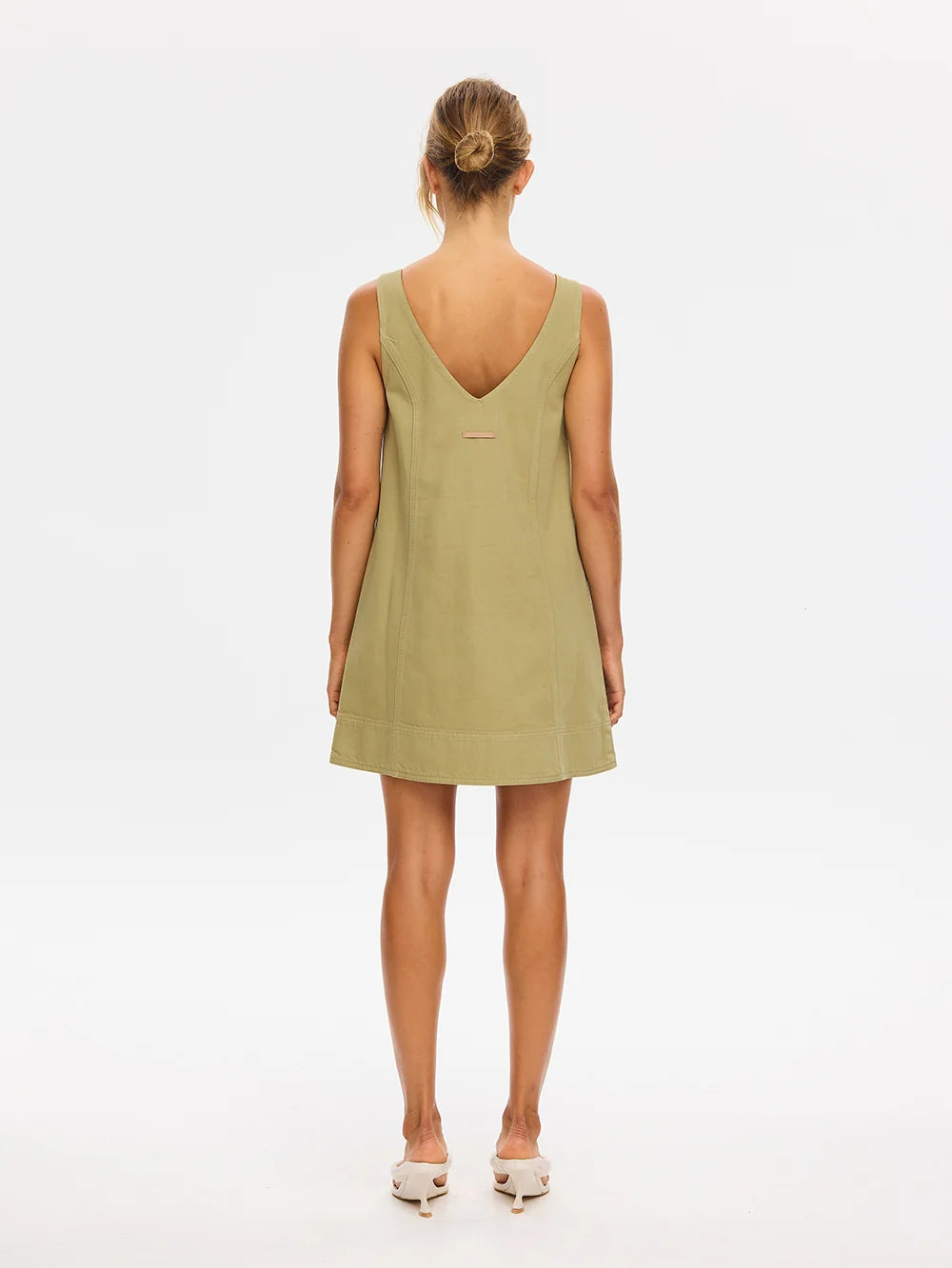 Kivari Ilaria Denim Mini Dress- Olive
