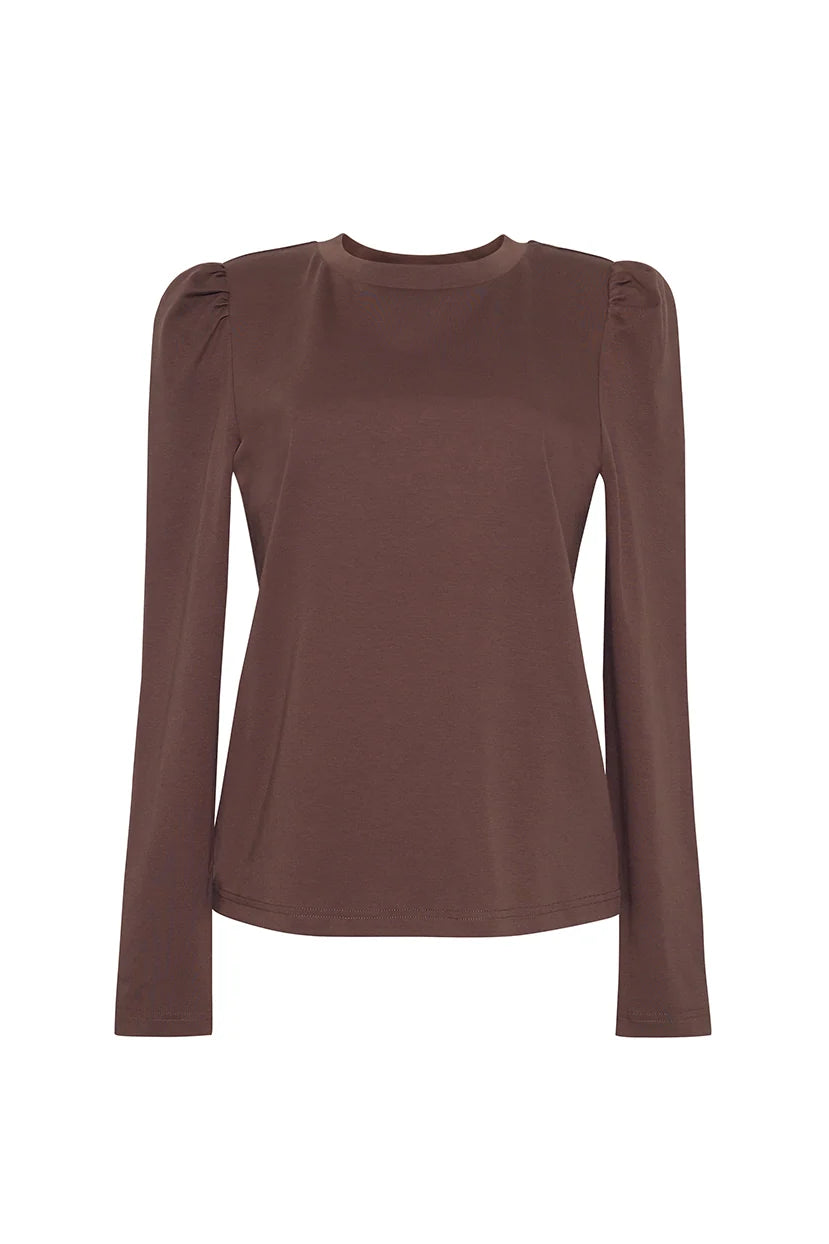 The Maren Puff Sleeve Shirt - Cocoa