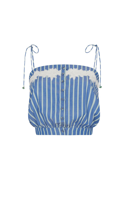 Carolina K Paula Top, Blue Stripes