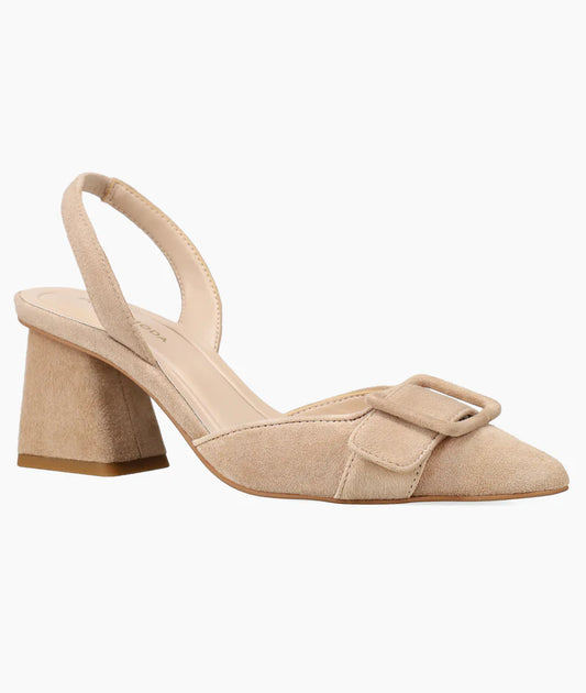 Imia Latte Kid Suede Block Heel