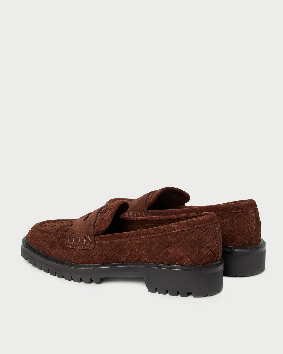 Loeffler Randall Rina Espresso Woven Suede Loafer