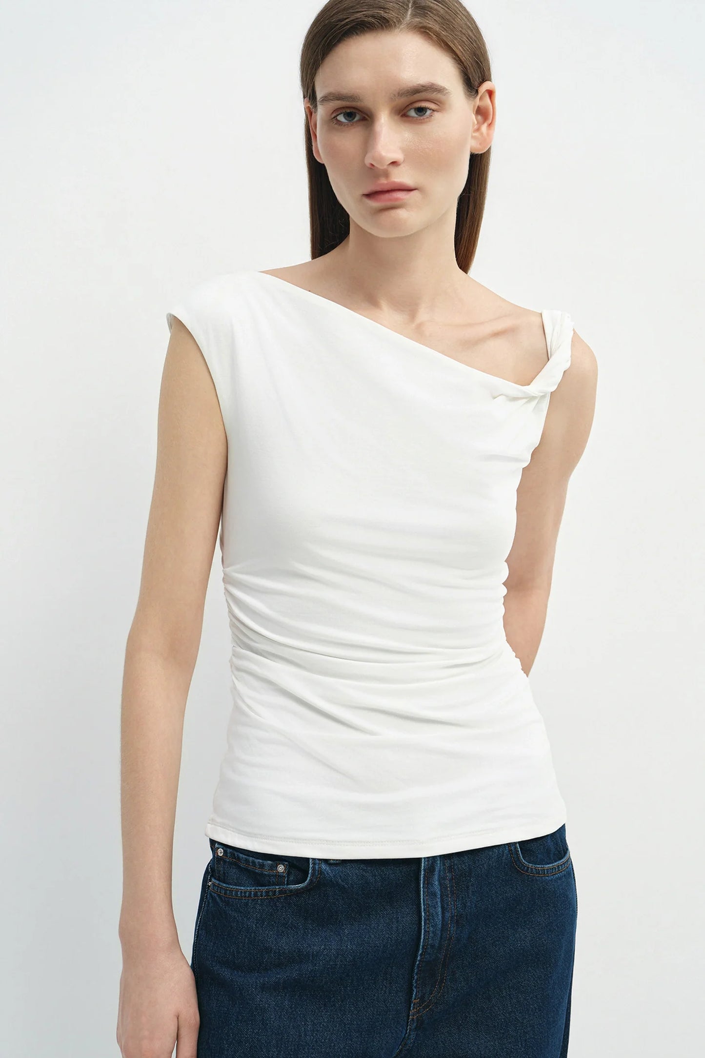 Rue Sophie Eden Twist Shoulder Draped Top