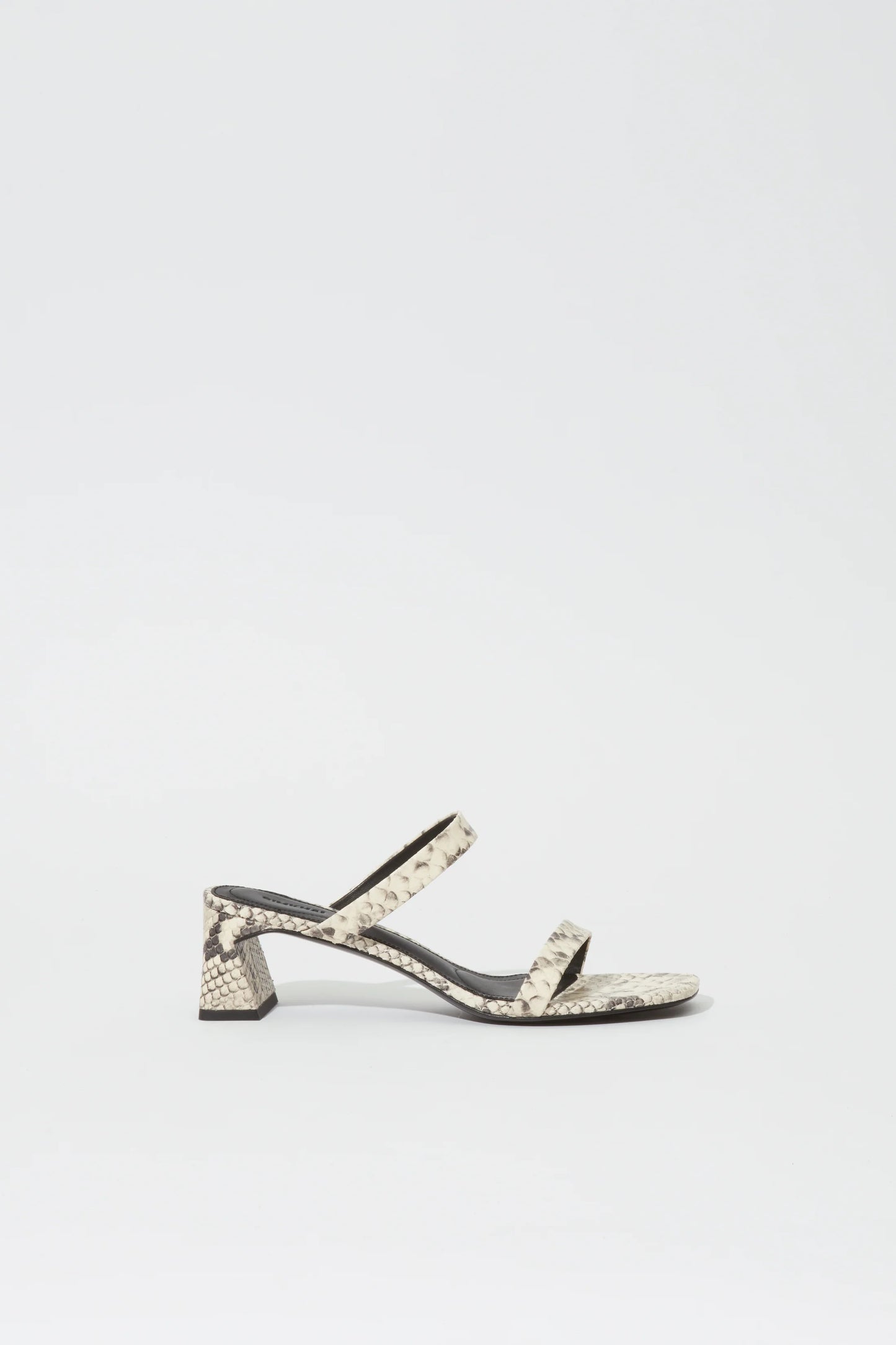 Simkhai Clara Snake Print Leather Block Heel Natural