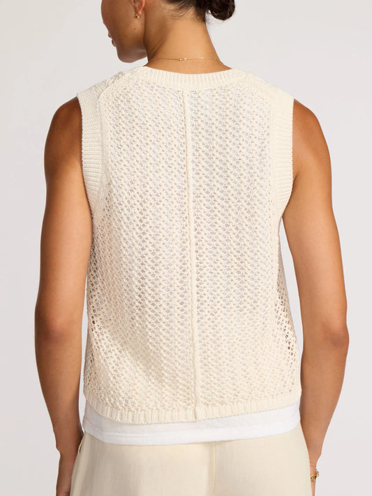 Brochu Walker Sabine Layered Tank in Ivory/White