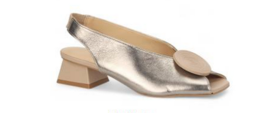 Bruno Menegatti Carah Pewter/Nude Sling Back Sandal