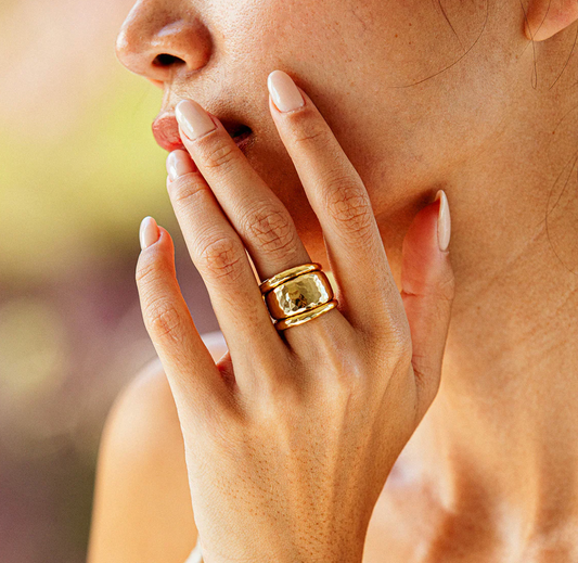 Capucine De Wulf Cleopatra Hammered Gold Ring