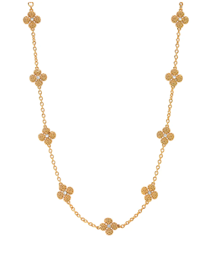 Capucine De Wulf Berry Clover Double Sided Gold Necklace 16"