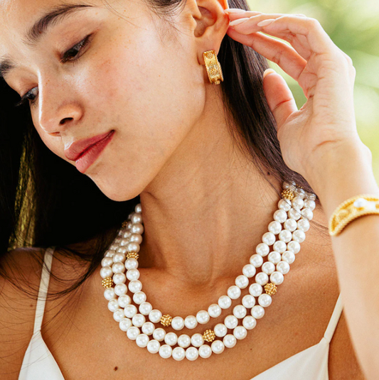 Capucine De Wulf Berry & Bead Triple Strand Necklace, 18"