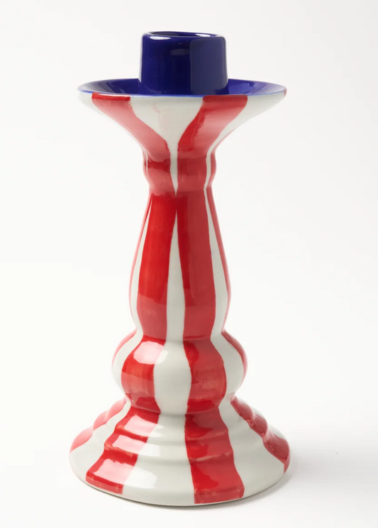 Carolina K Picnic Candlestick- Striped Red