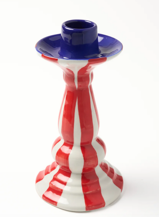 Carolina K Picnic Candlestick- Striped Red