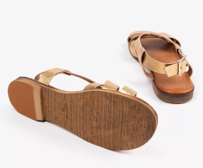 Penelope Chilvers Gold Buttercup Leather Sandal