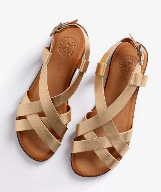 Penelope Chilvers Gold Buttercup Leather Sandal