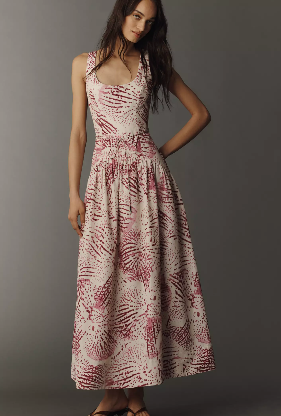 AMUR Salome Sleeveless Drop-Waist Dress