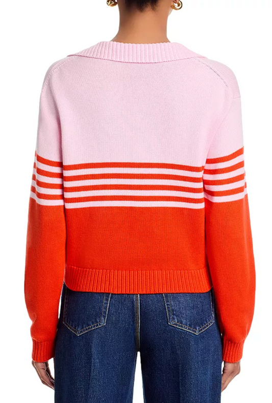 SIMKHAI Jules Knit Striped Color Blocked Sweater