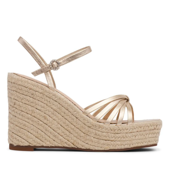 Cinq á Sept Helen Metallic Espadrille Wedge