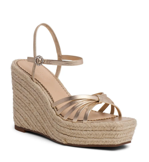 Cinq á Sept Helen Metallic Espadrille Wedge