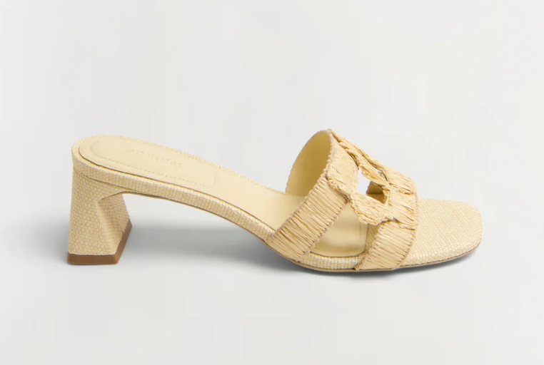 SIMKHAI Monogram Raffia Block Heel