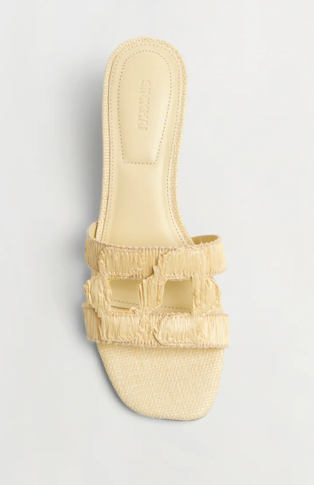 SIMKHAI Monogram Raffia Block Heel