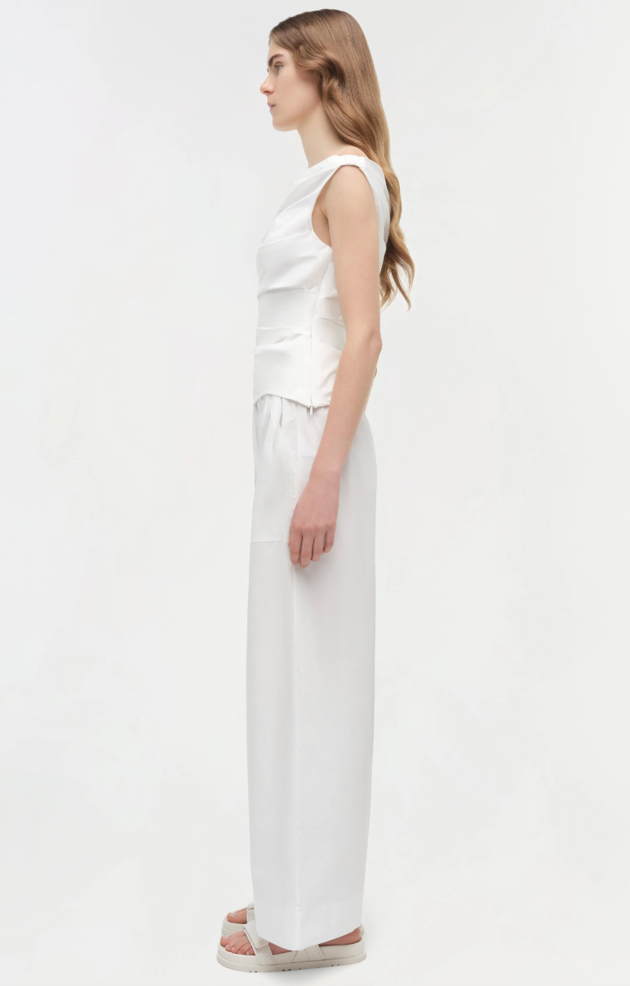 SIMKHAI Maisel Draped Cotton Top