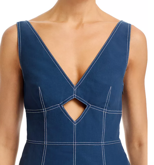 SIMKHAI Renee Indigo Cotton Mini Dress