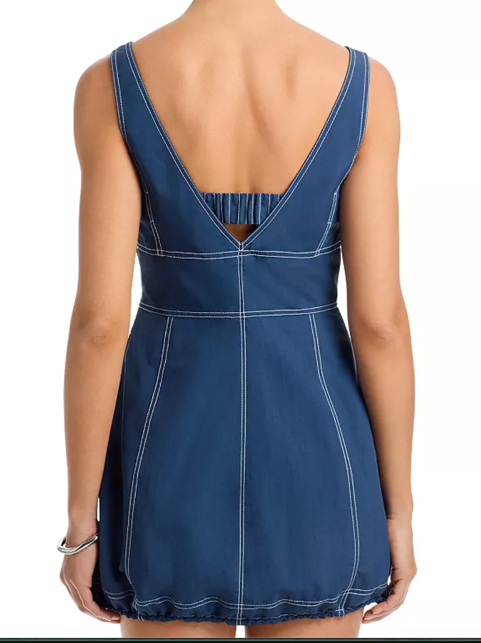 SIMKHAI Renee Indigo Cotton Mini Dress
