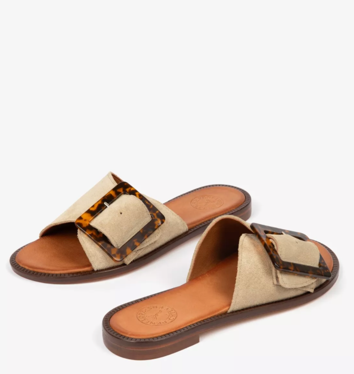 Penelope Chilvers Biarritz Buckle Sandal, Tan