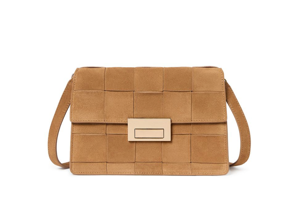 Loeffler Randall Delphine Suede Clutch, Toffee