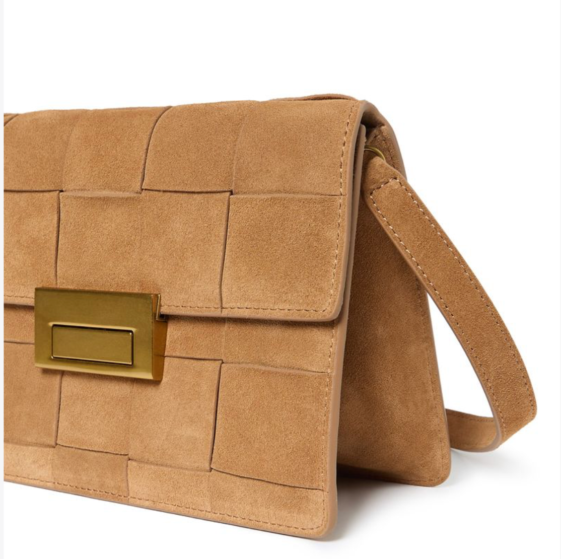 Loeffler Randall Delphine Suede Clutch, Toffee