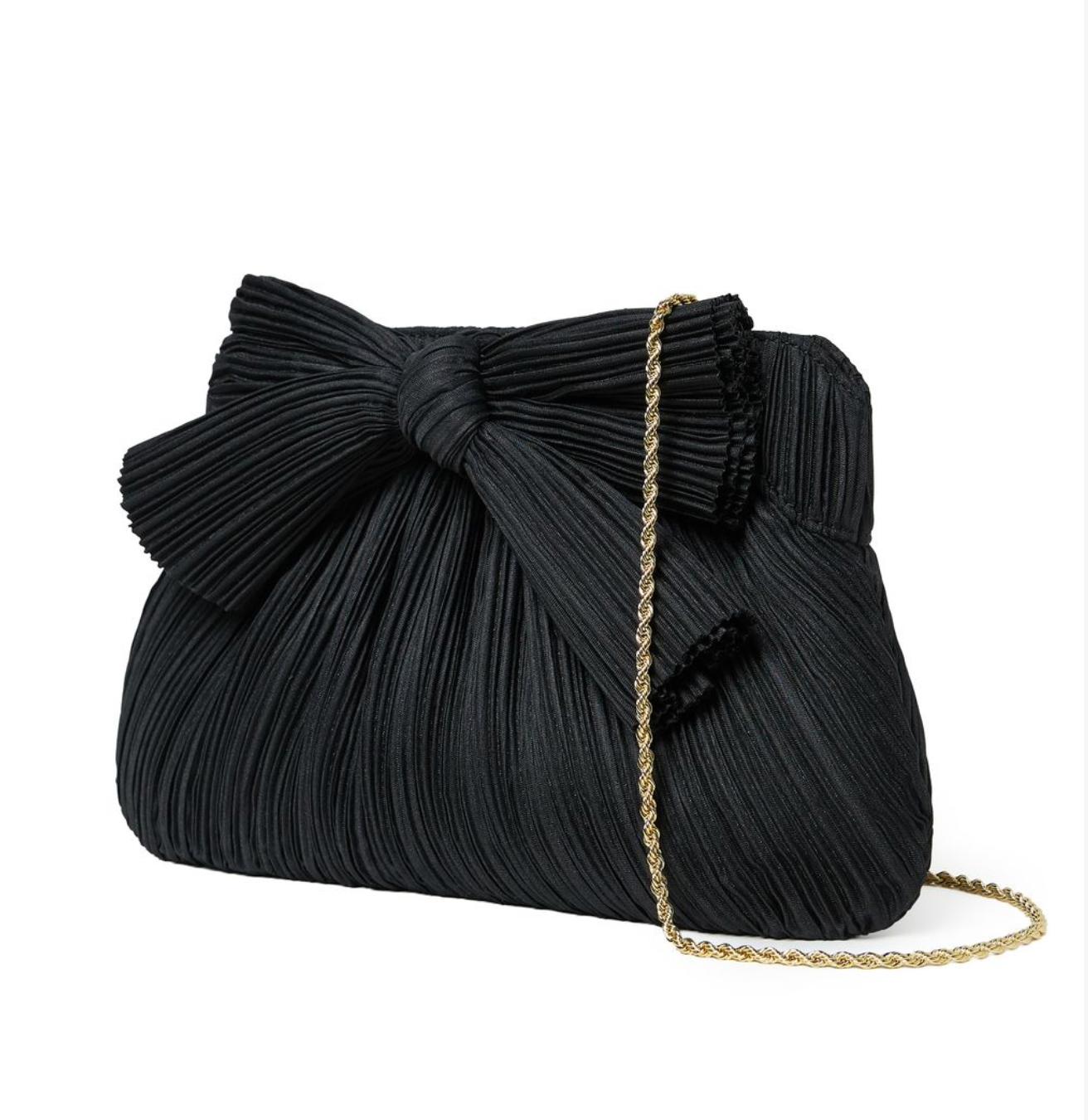 Loeffler Randall Rayne Pleated Bow Clutch, Black