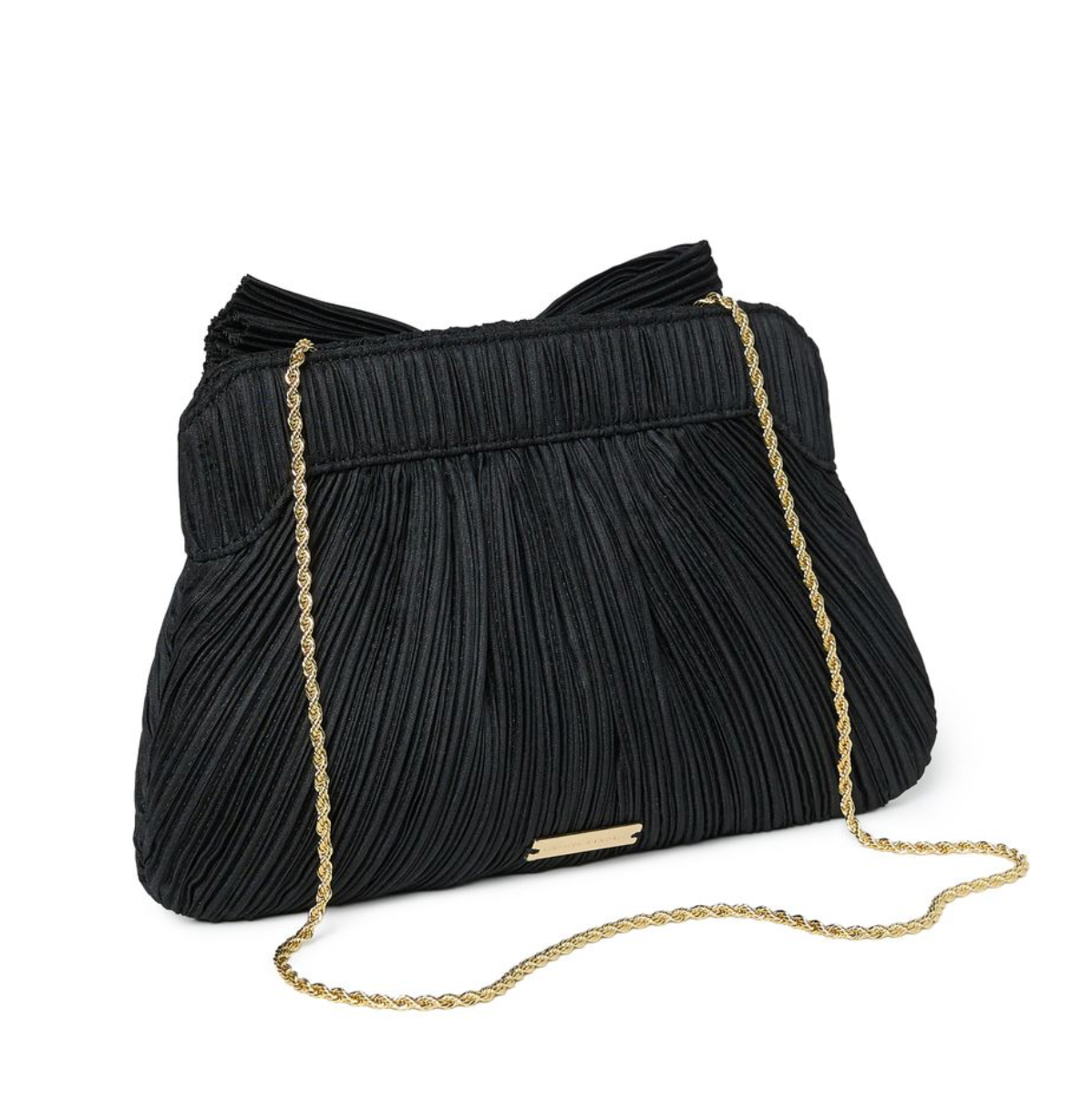 Loeffler Randall Rayne Pleated Bow Clutch, Black