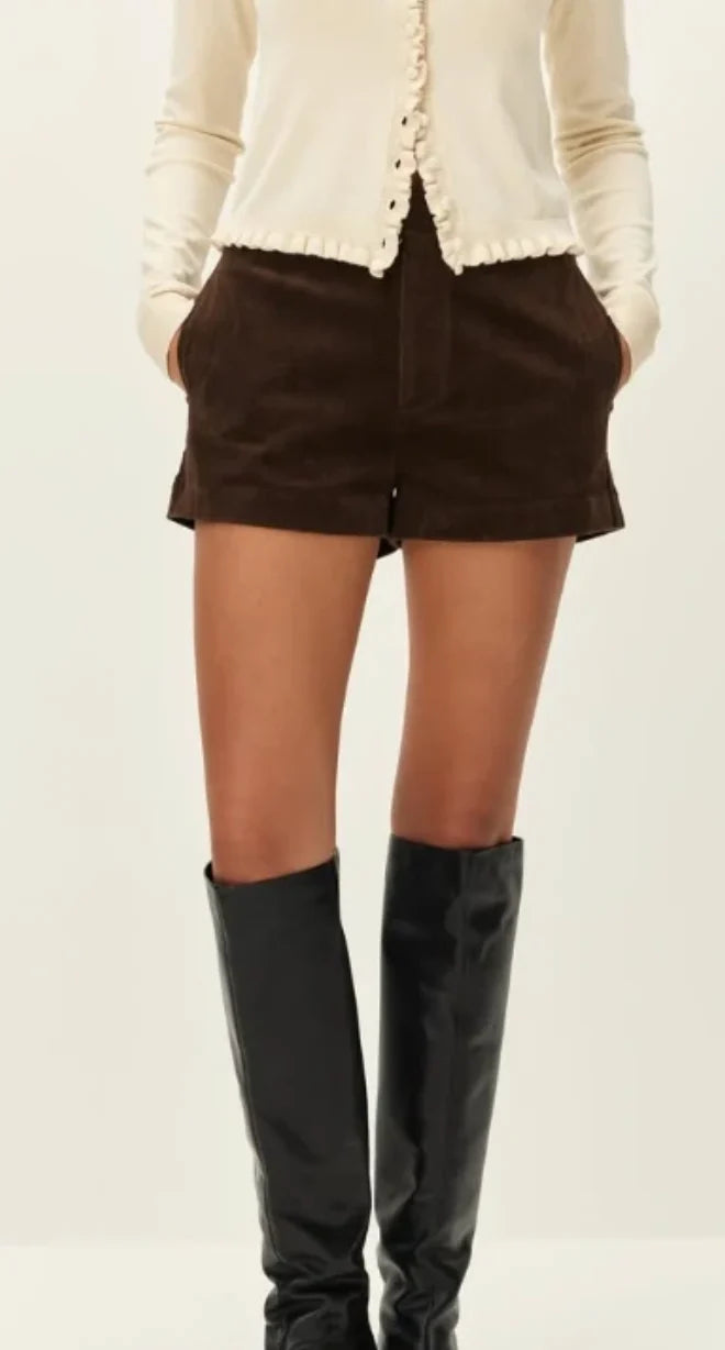 Elodie the Label Juliette Corduroy Shorts, Chocolate