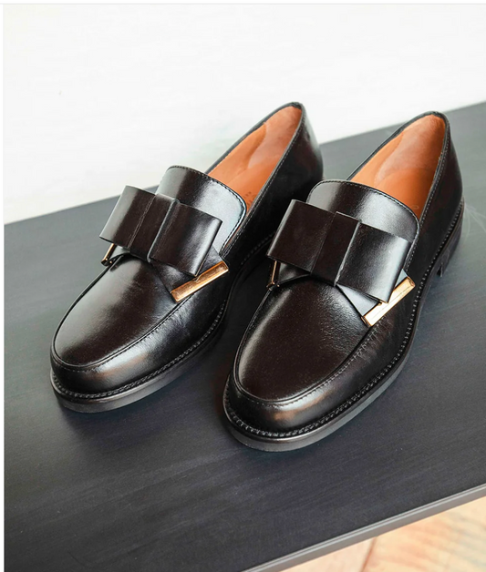 Homers Carrera Black Bow Tie Loafer