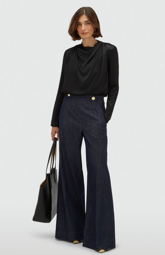 Josh V Ceylin Satin Black Top