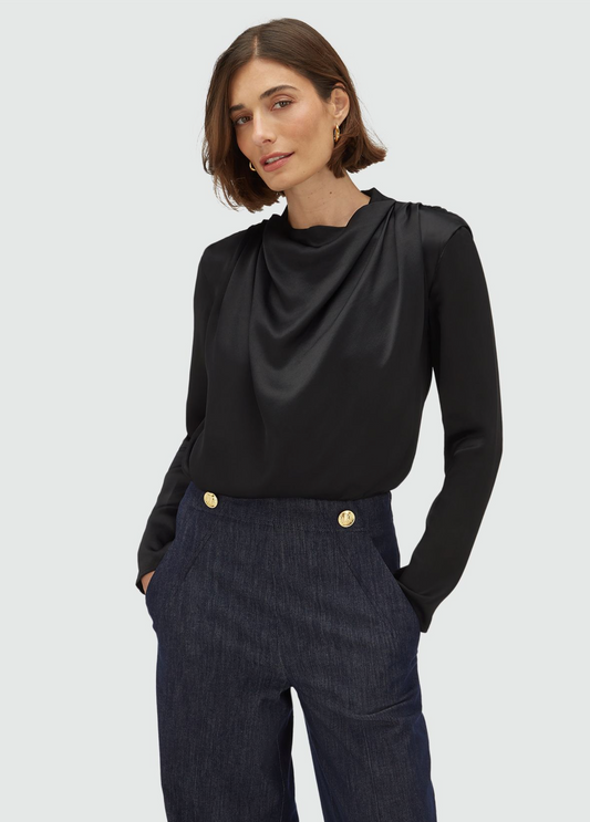 Josh V Ceylin Satin Black Top