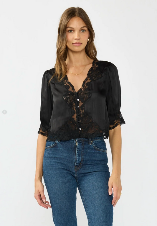 LOVESTITCH Danica Lace Top - Black